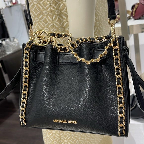 Michael Kors Women's Mina Small Belted Chain Crossbody Bag - Black - Shoulder - Picture 15 of 16